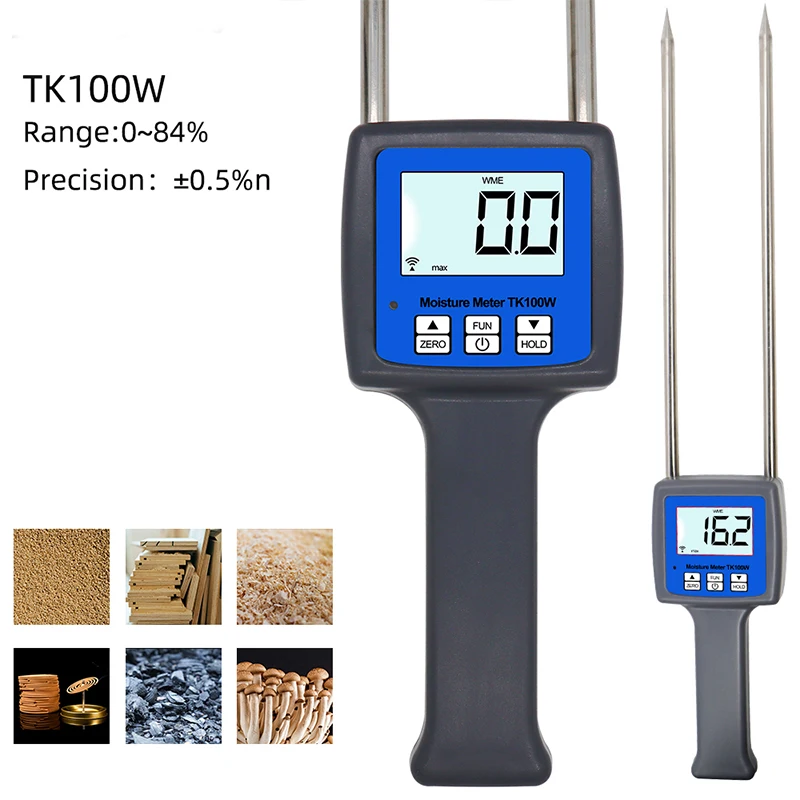 Professional Moisture Meter Hygrometers For Wood Sawdust Powder Meter TK100W Digital Hay Bale Peat Wood Chips Tester Tools