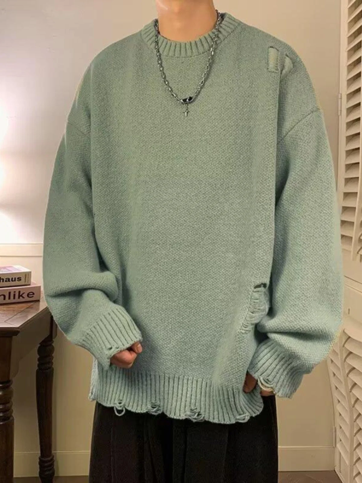 Персонализированный рваный свитер нестандартной формы для мужчин и женщин