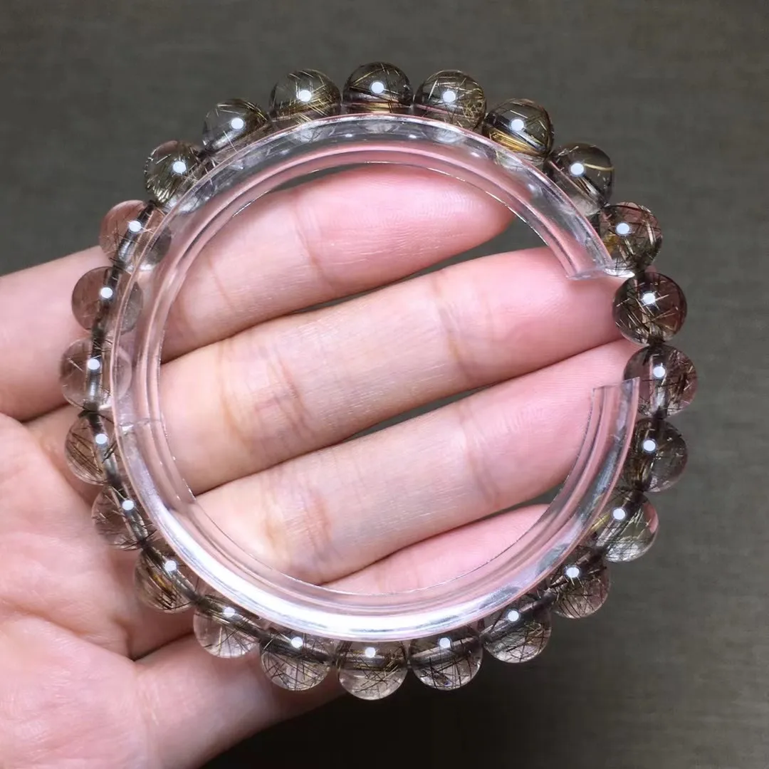 

8mm Natural Silver Hair Rutilated Quartz Bracelet Woman Man Wealth Love Gift Crystal Round Beads Reiki Gemstone Jewelry AAAAA