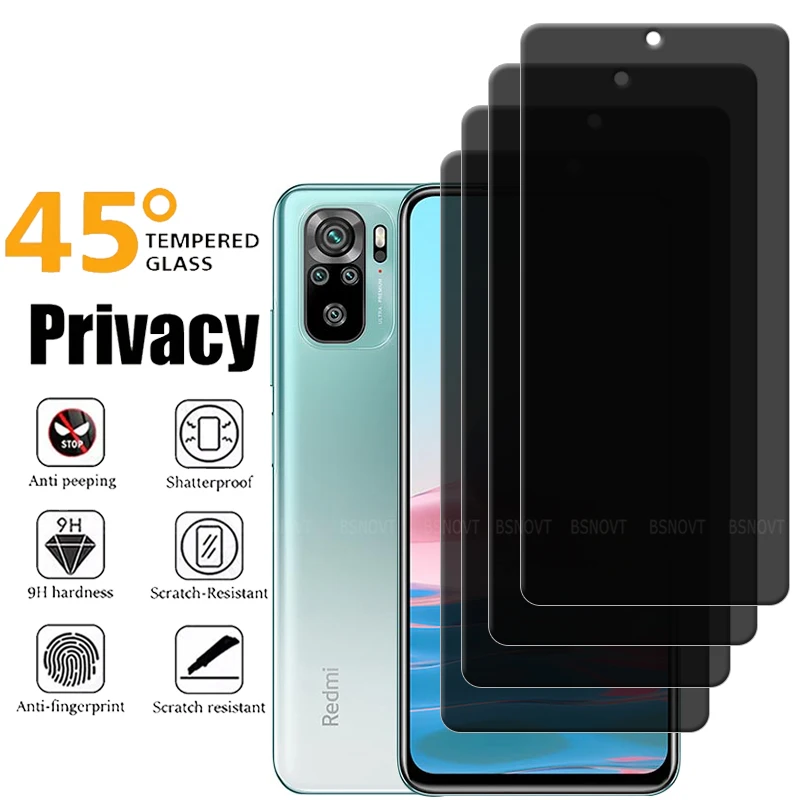 4/3/2/1 шт. для Redmi Note 10 4G СТЕКЛО закаленное стекло 9H антишпионский клей защита