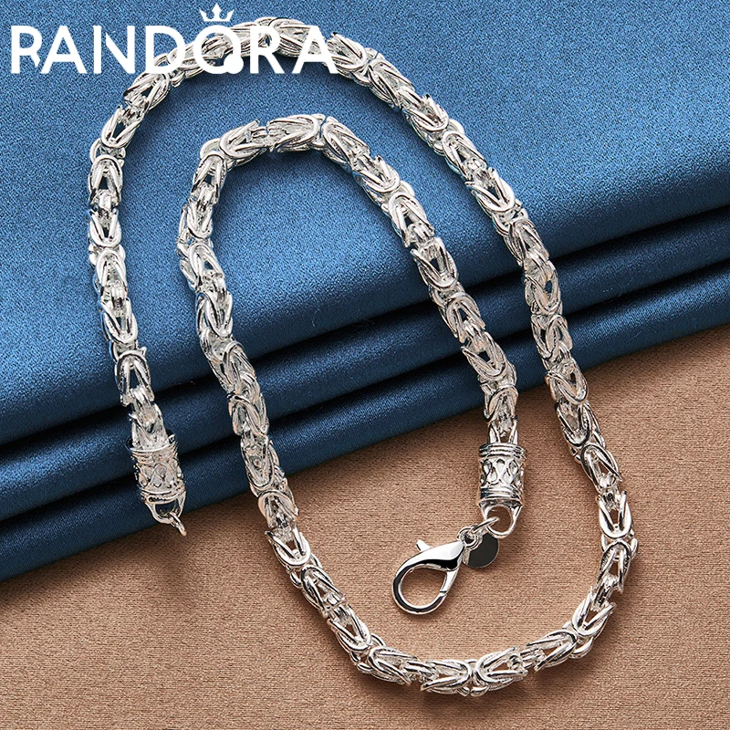 

RAIVDQRA 925 Silver Color 50cm 5mm Faucet Chain Necklace For Man Women Fashion Jewelry Charm Accessories