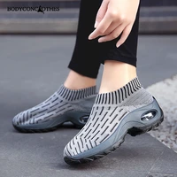women tennis shoes wedge platform warm sock sneakers female comfortable breathable outdoor mesh trainers footwear walking shoes