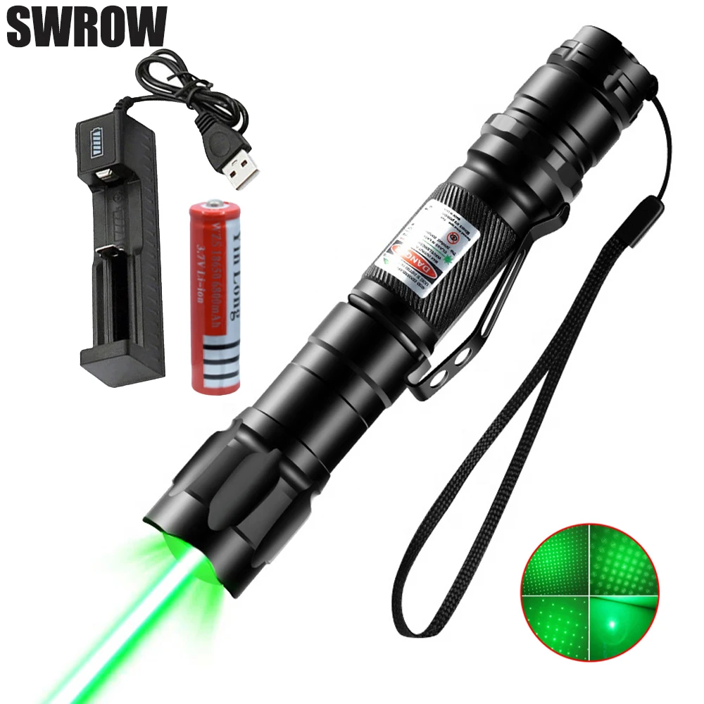 

Green Laser Light Pointer High Power Burning Powerful Laserpointer Red Adjustable Focus Lazer with Powerful 532nm laser Head