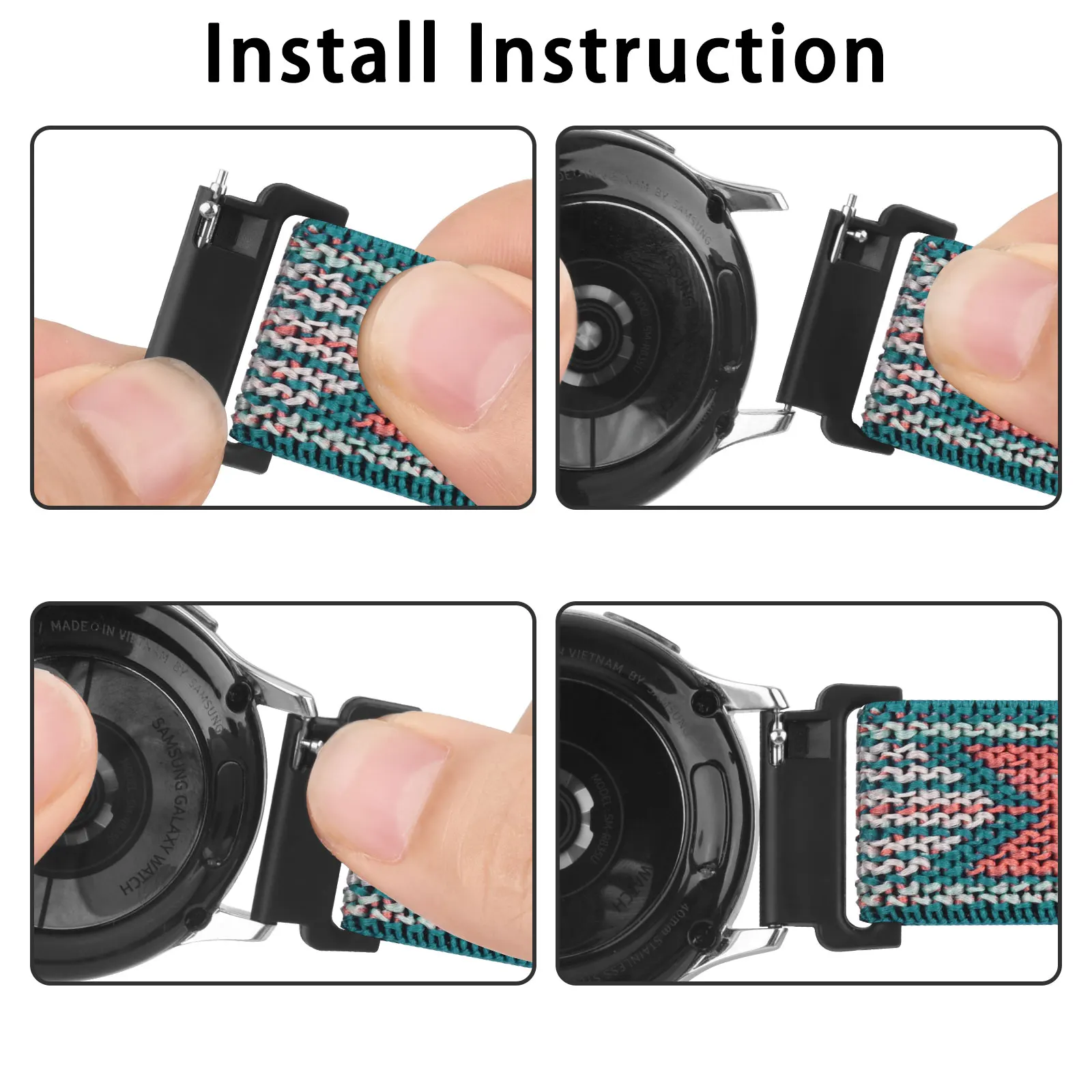 20 22mm New Elastic Nylon Band For Garmin Vivoactive 3 Music 4 Venu Sq 2 Sports Watch Strap Loop For Forerunner 245 645 55 158