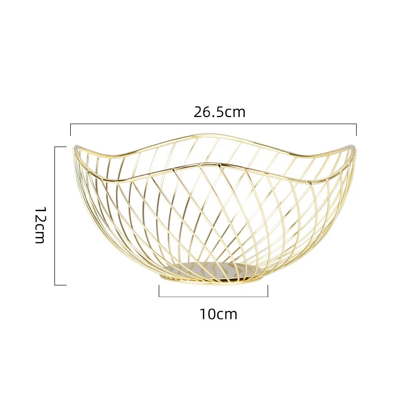 

Creative Metal Desktop Fruit Basket Kitchen Iron Snacks Candy Storage Basket Drainer Fruit Plate Home Table Sundries Organizer