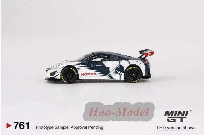 MINIGT 1/64 For Honda NSX GT3 EVO AlphaTauri Yuki Tsunoda 2023 Alloy Model Car Simulation Toy Boys Gift Hobby Display Ornaments