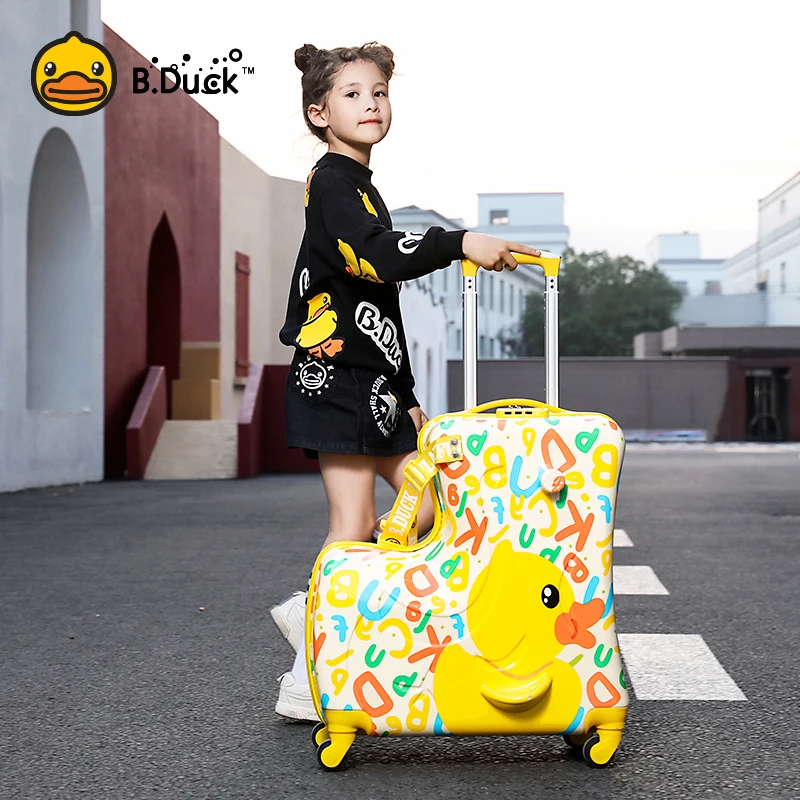 AO WEI LA Travel Ride on Suitcase for Kids PC Luggage Suitcase with Wheels Rolling Trolley Case Fits to Kid 1-12 Years Old 20 24