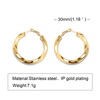 vnox 30mm bold twisted metal hoop earrings for women minimalist stainless steel huggie cool girls ear jewelry