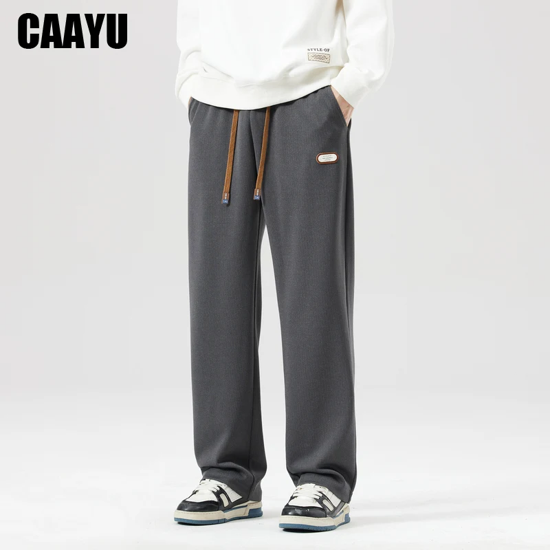 CAAYU 2023 Autumn New Men's Jogger Sweatpants Fashion Korean Style Drawstring Streetwear Casual Baggy Trousers Male Loose Pants