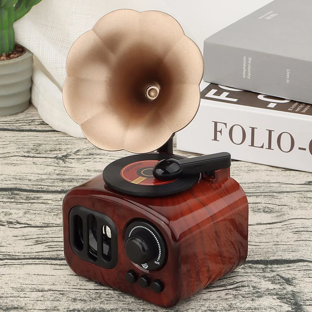 

Retro Phonograph Music Box Antique Creative Classical Vintage Art Crafts Birthday Gift Home Decoration Antique Vintage Decor