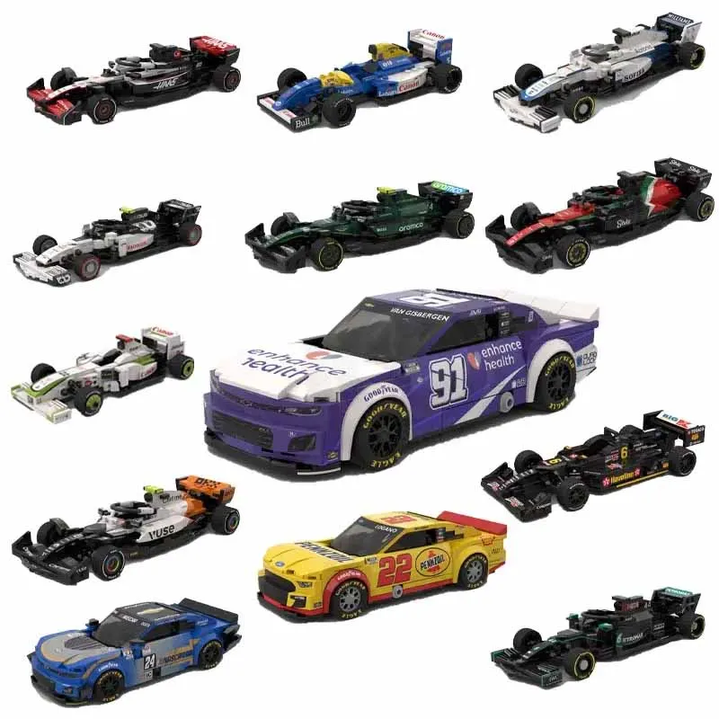 Популярная коллекция автомобилей F1 (с наклейками) MOC 8 сетчатых машин Super Racing Speed