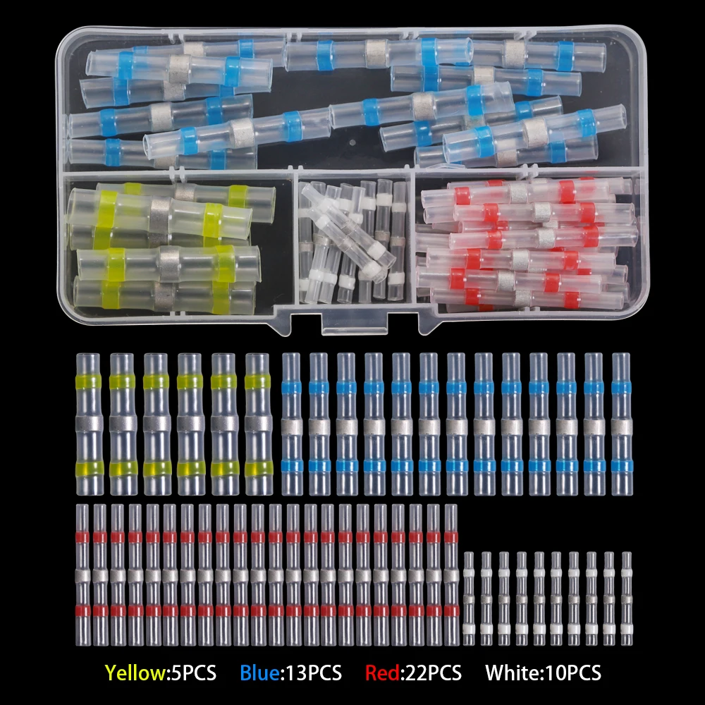 Термоусадочные клеммы для сортировки 100/60/50 шт. водонепроницаемые смешанные