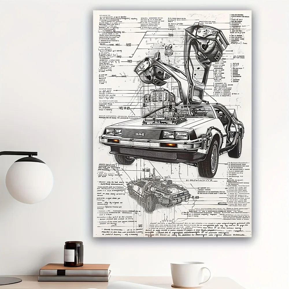 

CIFBUY Плакат DeLorean Time Machine металлический 20x30 дюймов
