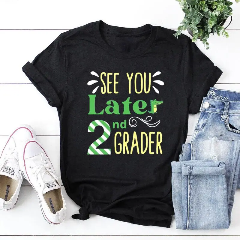 

End of The Year Teacher Shirts Last Day of School Teacher Shirt 2nd Grade Teacher T-Shirt Cotton O Neck Casual Short Sleeve Tees