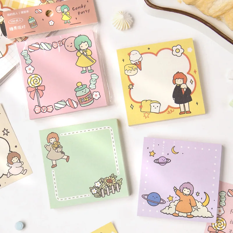 

100 Sheets/pack Letter Lovers Notepad Wuli Pills Pills Zai Series Cute Cartoon Characters Hand Ledger Notepad Office Stationery