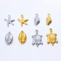 3pcslot stainless steel marine life charms silver color hippocampus tortoise shell conch pendants diy jewelry making supplies