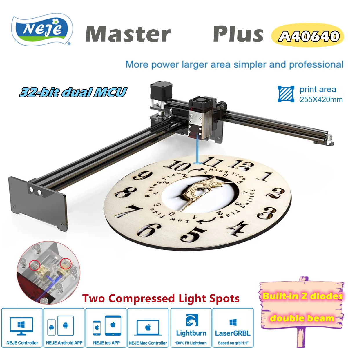 Лазерный гравер NEJE Master Plus A40640 с ЧПУ 80 Вт |