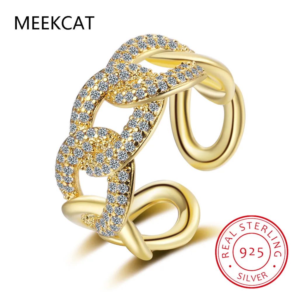 Роскошные кольца с муассанитом для мужчин и женщин двухрядная кубинская цепочка