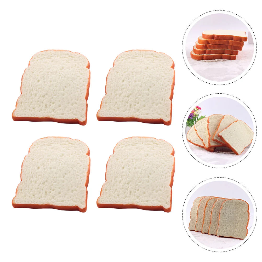 

4 Pcs Cheese Ornament Simulated Cupcake Food Model Toppers Artificial Display Pretend Bread