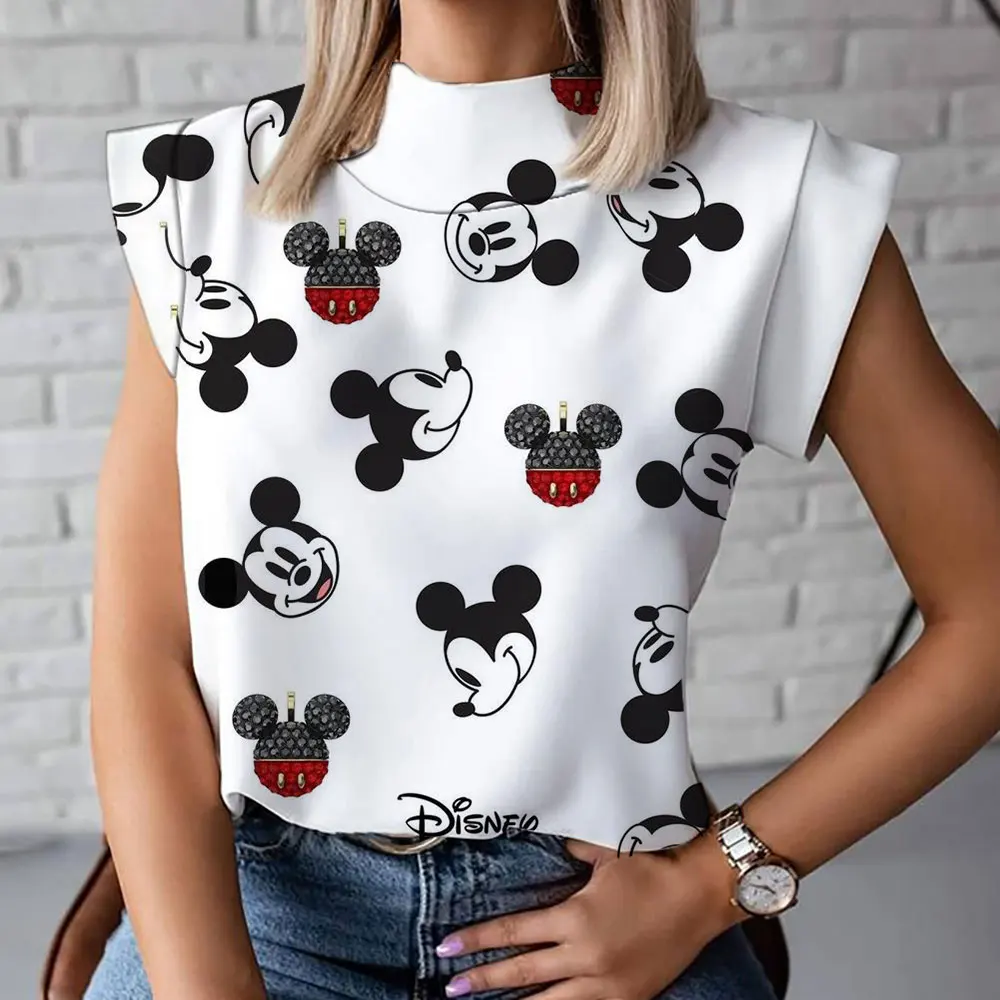 

Mickey and Minnie 2023 Summer Loose Vest Harajuku Street Versatile Fashion Casual Sleeveless Top New Anime Female T-Shirt