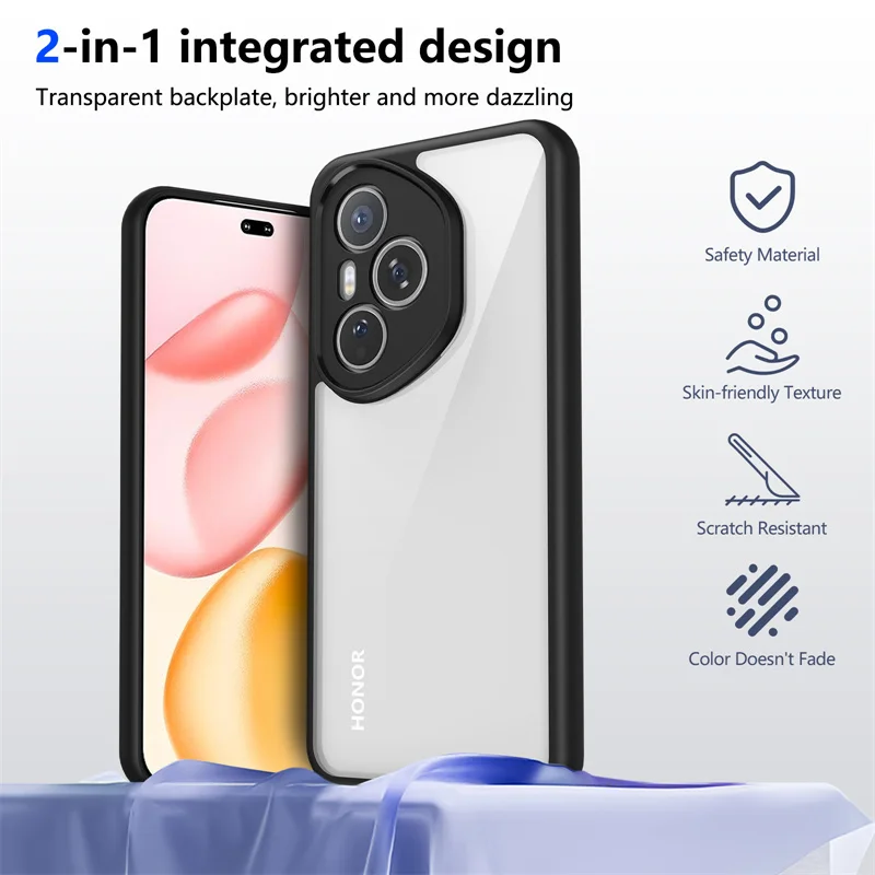Фото Чехол Honor 400 Pro DNP-NX9, гибридный прочный жесткий защитный бампер из ТПУ, прозрачная броня, задняя крышка для Honor 400 Pro 400 Pro DNP-NX9 №2