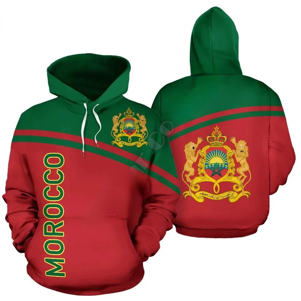 

Толстовка с капюшоном для мужчин и женщин, кофта с длинным рукавом и 3D-принтом флага Марокко, пуловер в стиле унисекс, спортивный костюм с ка...