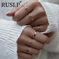 9pcsset fashion punk minimalist rings set for women water drop rhinestone ring bohemia vintage knuckle finger rings jewelry