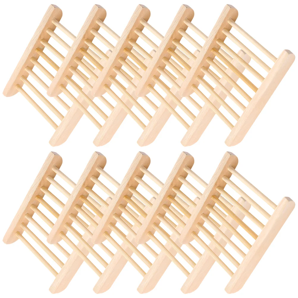

10pcs Bathroom Toilet Soap Holder Wooden Soap Container Decorative Soap Tray