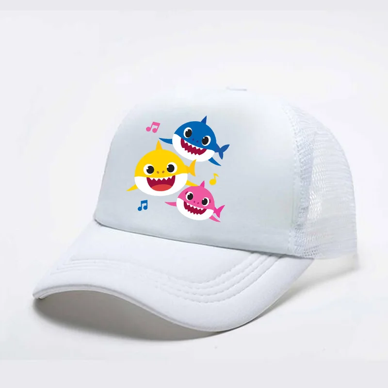 Кепка детская с мультяшными акулами регулируемая бейсболка надписью в стиле