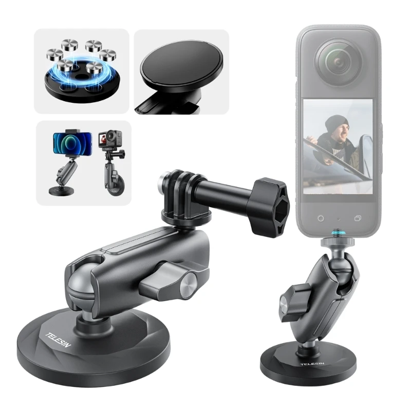 

Aluminum Alloy Magnetic Mount for Hero11 10 9 8 7 6 5/Action 2 3 4Sports Camera Stable and Reliable Fixing Bracket Stand