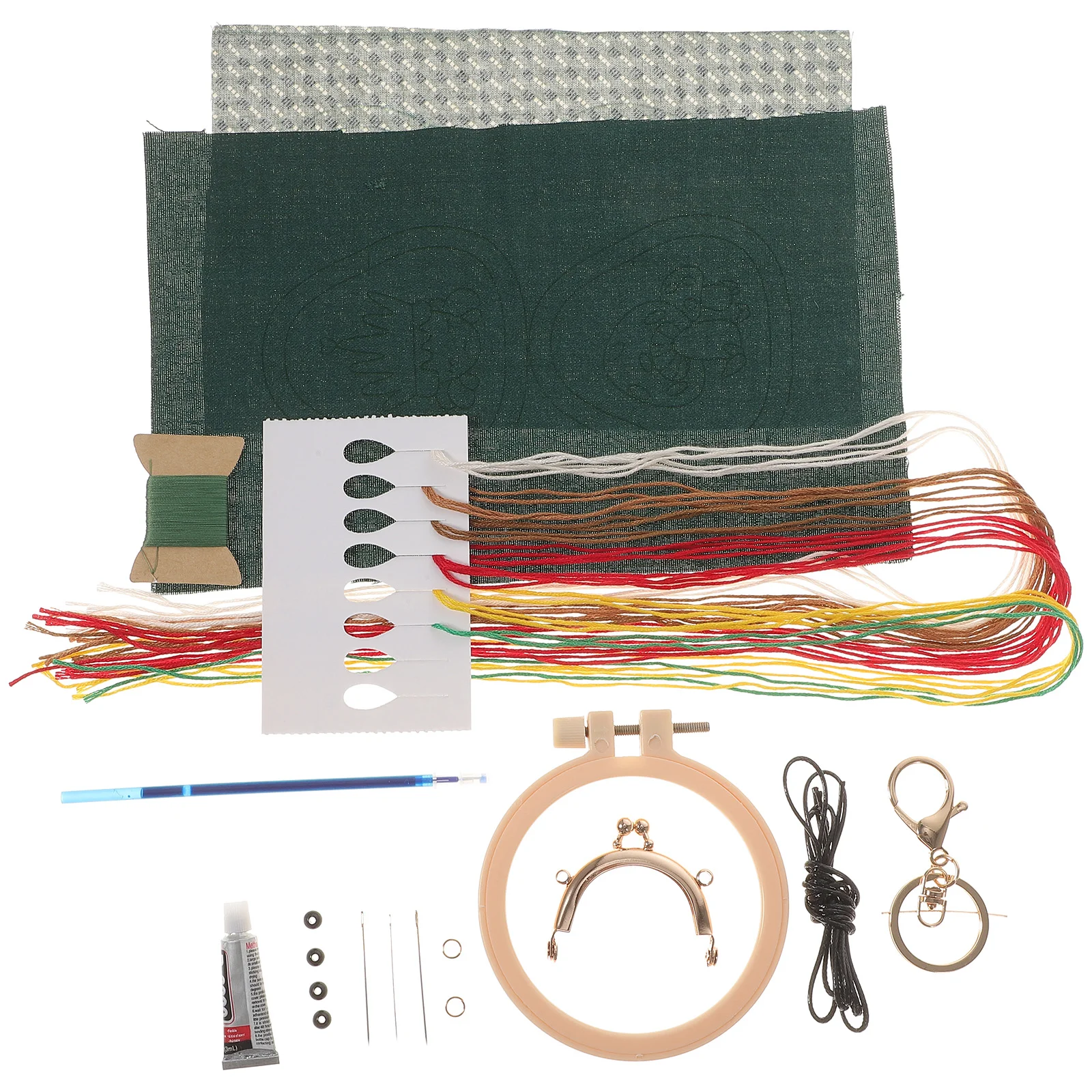 

1 Set Handmade Embroidery Starter Kit Kiss Clasp Lock Purse DIY Embroidery Tools Kit with Embroidery Frame and Accessories