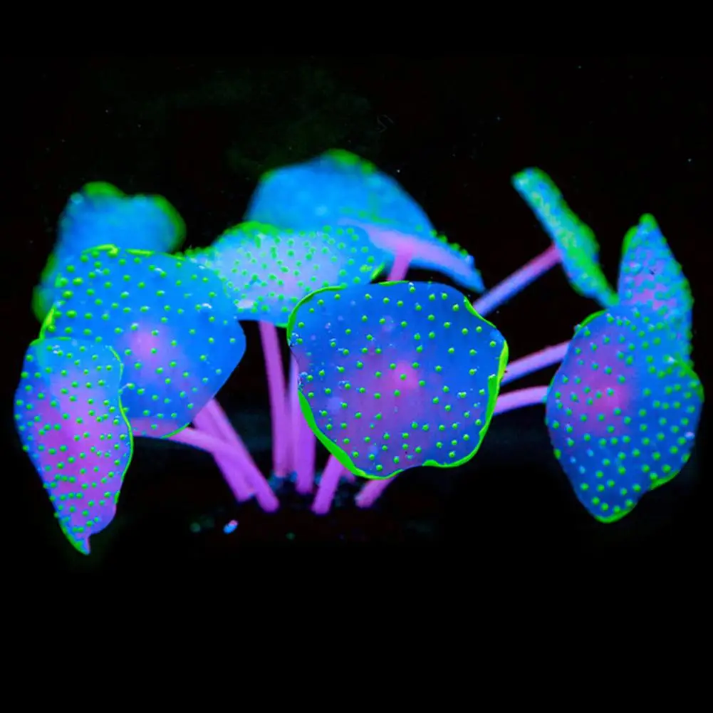 

Silicone Glowing Artificial Fish Tank Aquarium Coral Plants Ornament Underwater Pets Decor Aquatic Pet Supplies Drop Shipping