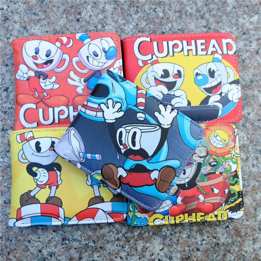 Игровой кошелек в стиле аниме Cuphead Mugman модный с монетницей сумка-держатель