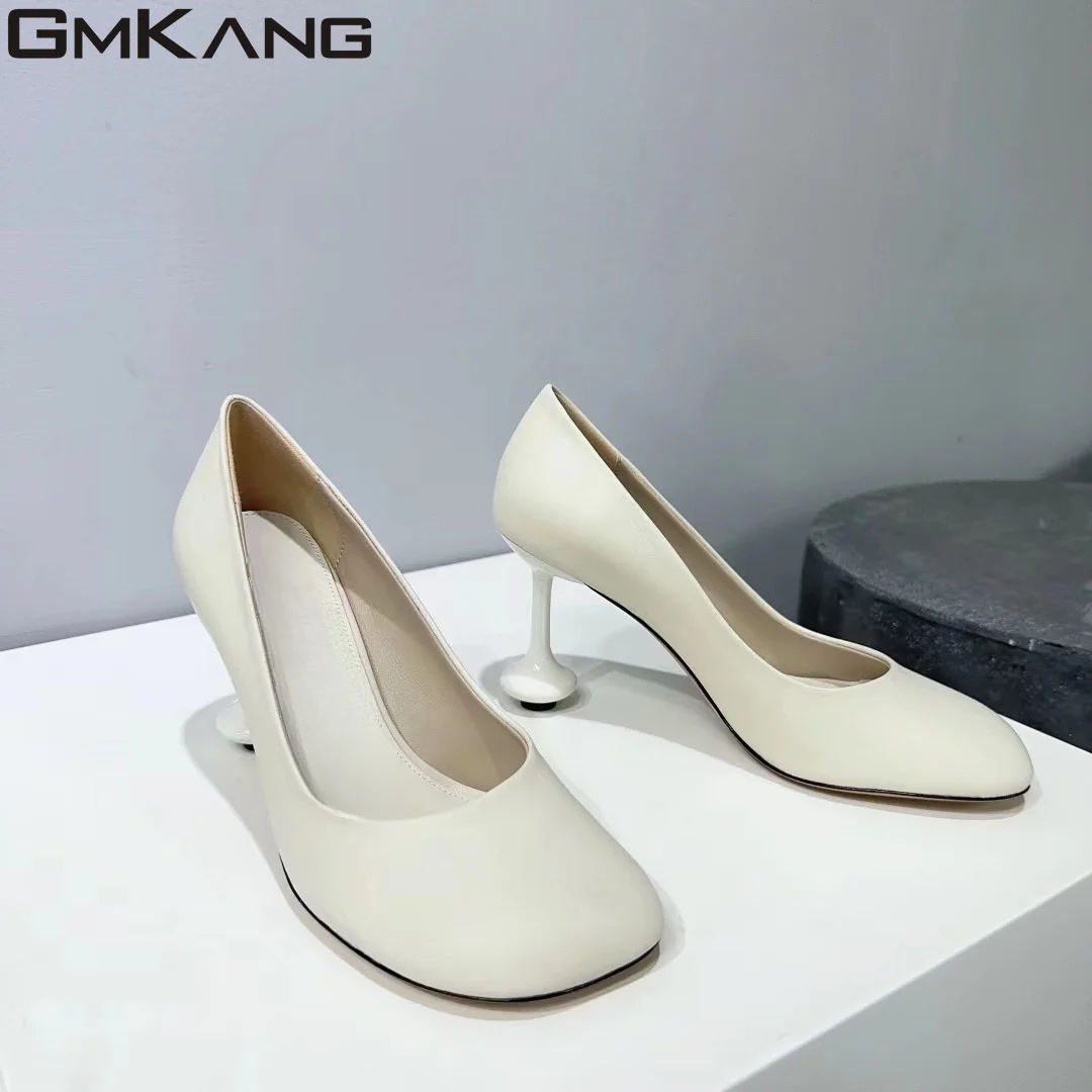 New High Heels Women's Strange Style Toe Women's High Heels Genuine Leather Fashion Show Party Shoes Women's Thin High Heels Wom