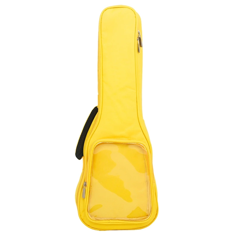 

23 Inch Oxford Cloth Small Guitar Bag Transparent Side Pocket Ukulele Bag Portable Guitar Backpack