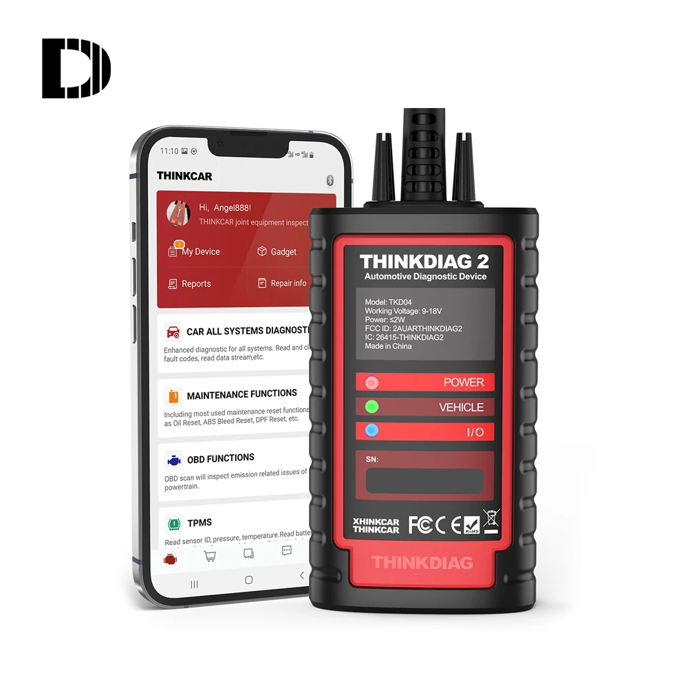 

THINKCAR Thinkdiag 2, все системы, поддержка протоколов CAN FD, сканер OBD2, бренды изготовления полных автомобилей 15, сброс для DZ Xdiag Xpro 5