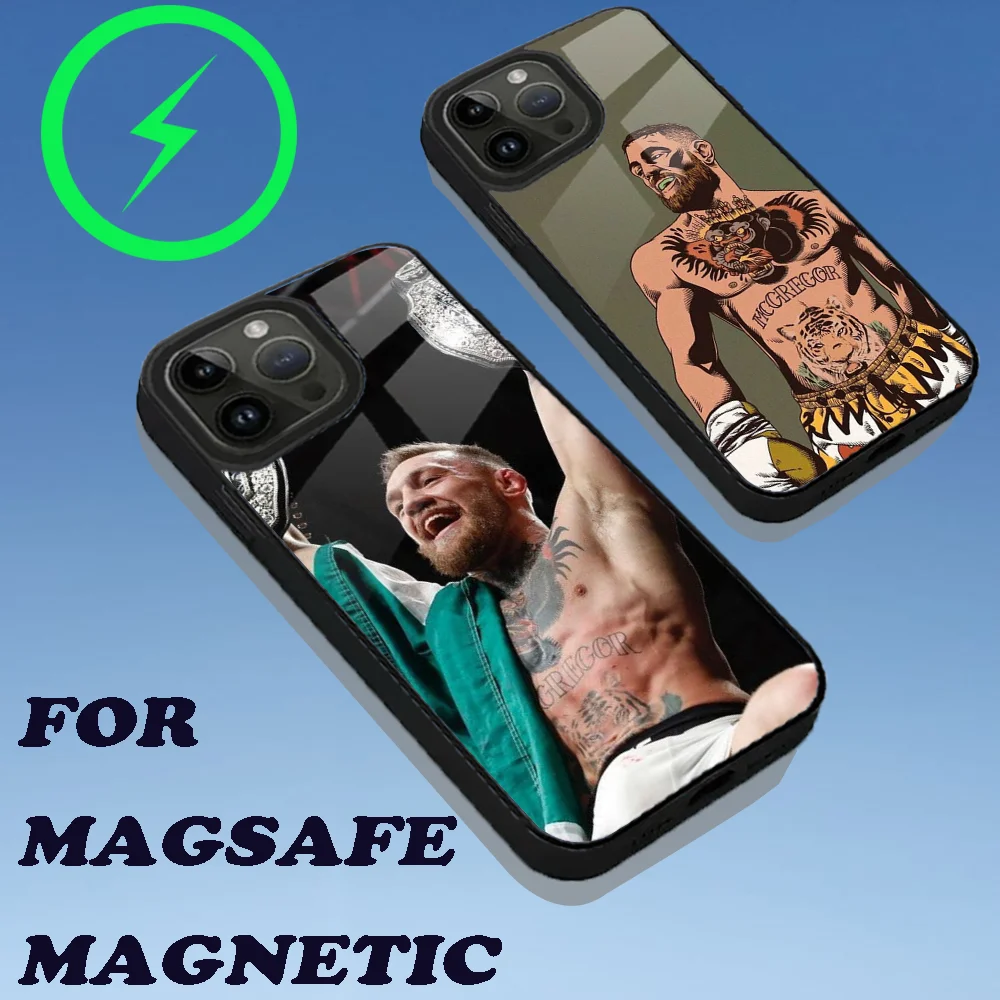 C-Conor McGregor чехол для iPhone 16 15 14 13 12 11 Plus Pro Max Mini Magsafe Магнитная Беспроводная зарядка