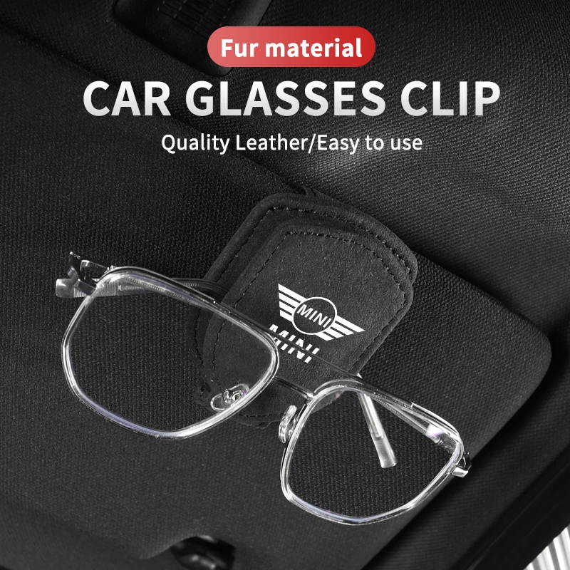 

Suede Car Sunglasses Clip Auto Glasses Holder For MINI Cooper One JCW Coupe R56 R53 R52 R50 R55 R57 R58 R59 R60 F55 F56 Clubman