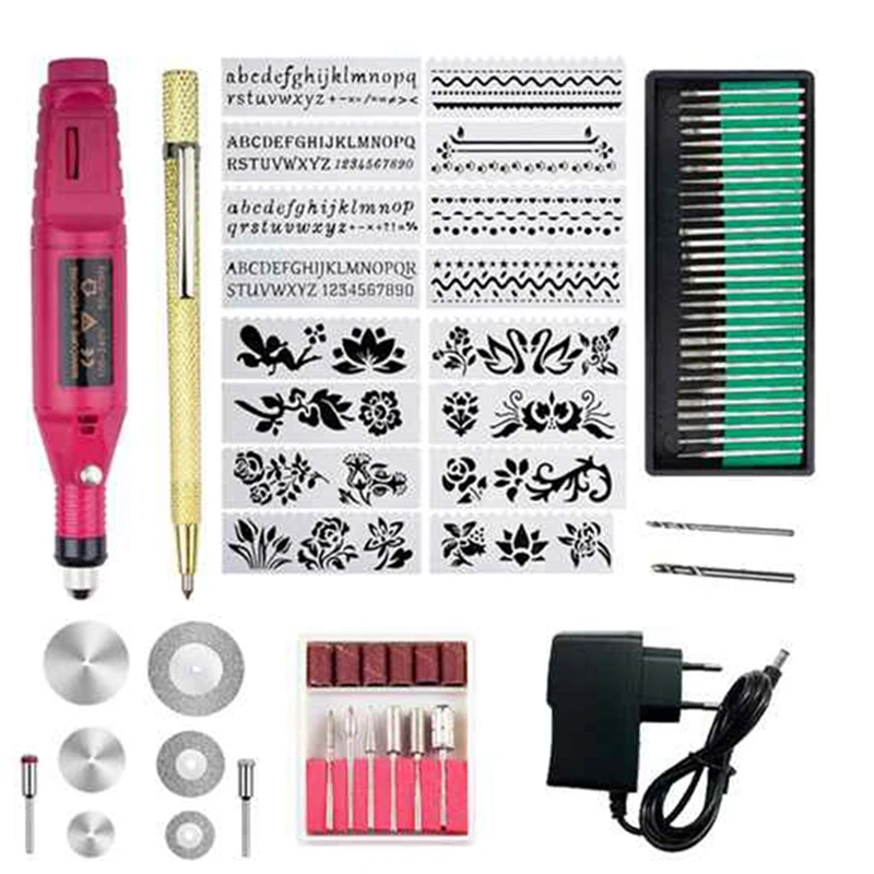 

Engraving Tool Kit, Multi-Function Electric Engraver Pen Diy Rotary Tool For Jewellery Glass Ceramic Wood EU Plug