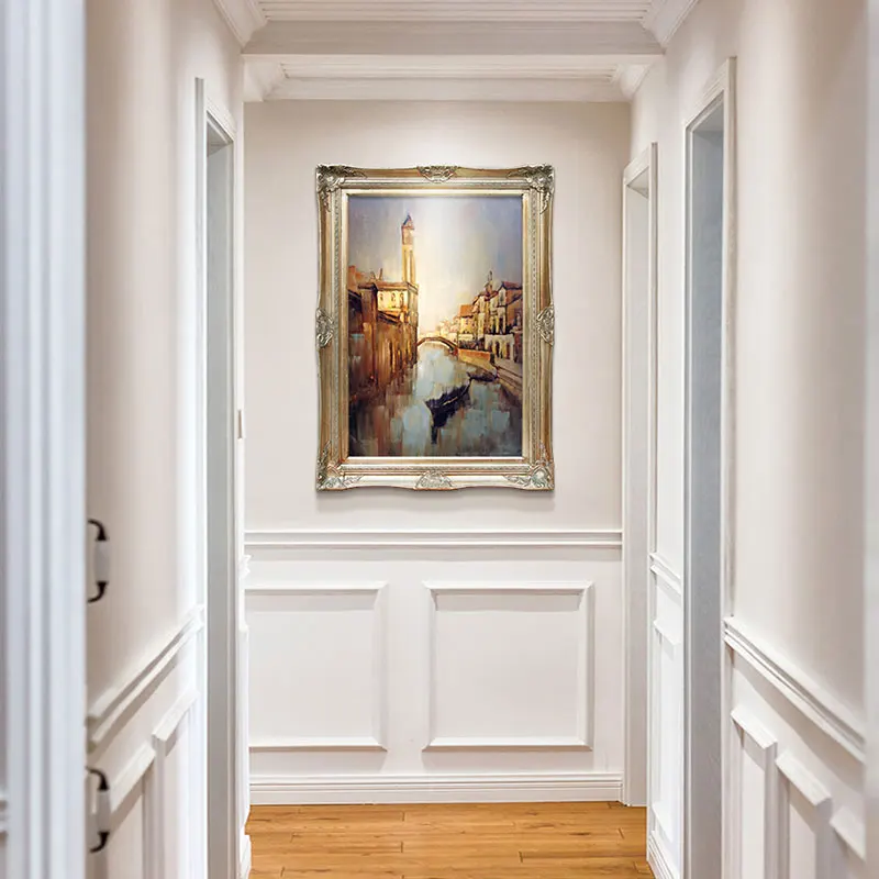 

European Architectural Oil Painting Hand-painted Landscape Impression Painting Living Room Hanging Painting Decorative Painting