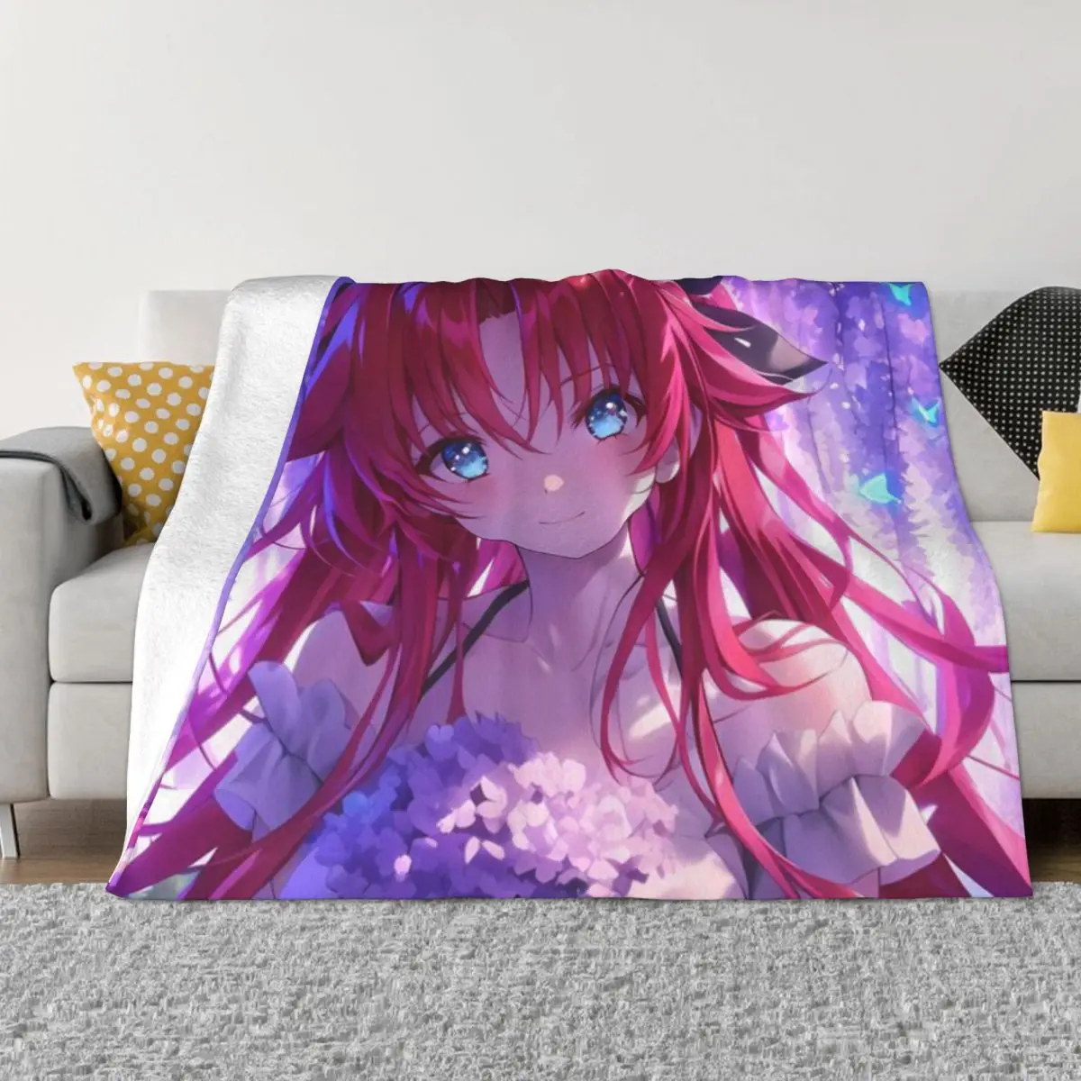 Фото Rias Gremory Crimson Beauty Wisteria High School DxD аниме персонализированное удобное вечерние ультра-мягкое одеяло из микрофлиса №1