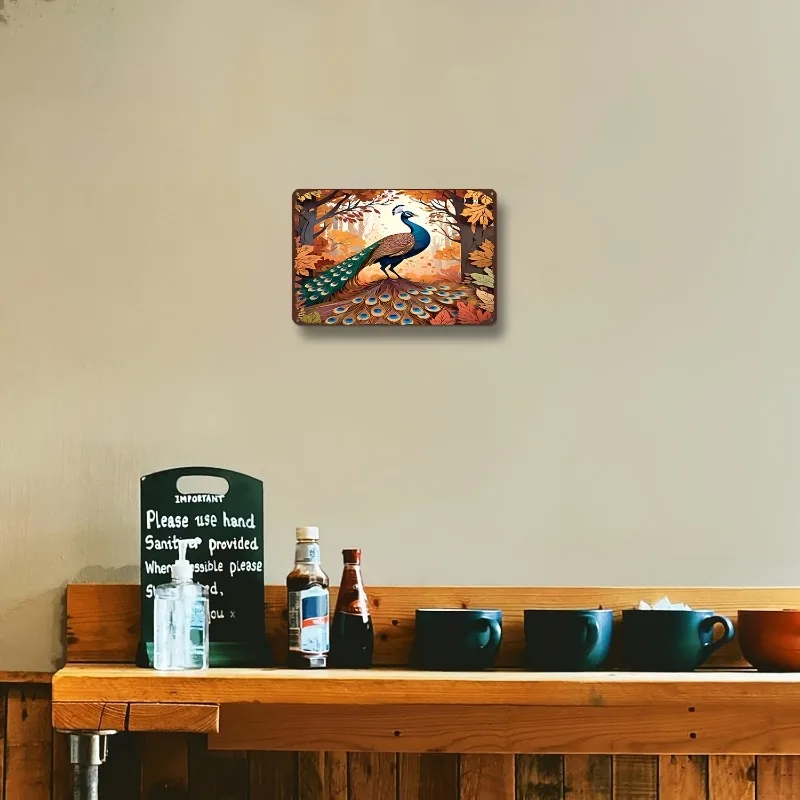 Алюминиевая табличка &quotПавлин в осеннем лесу&quot