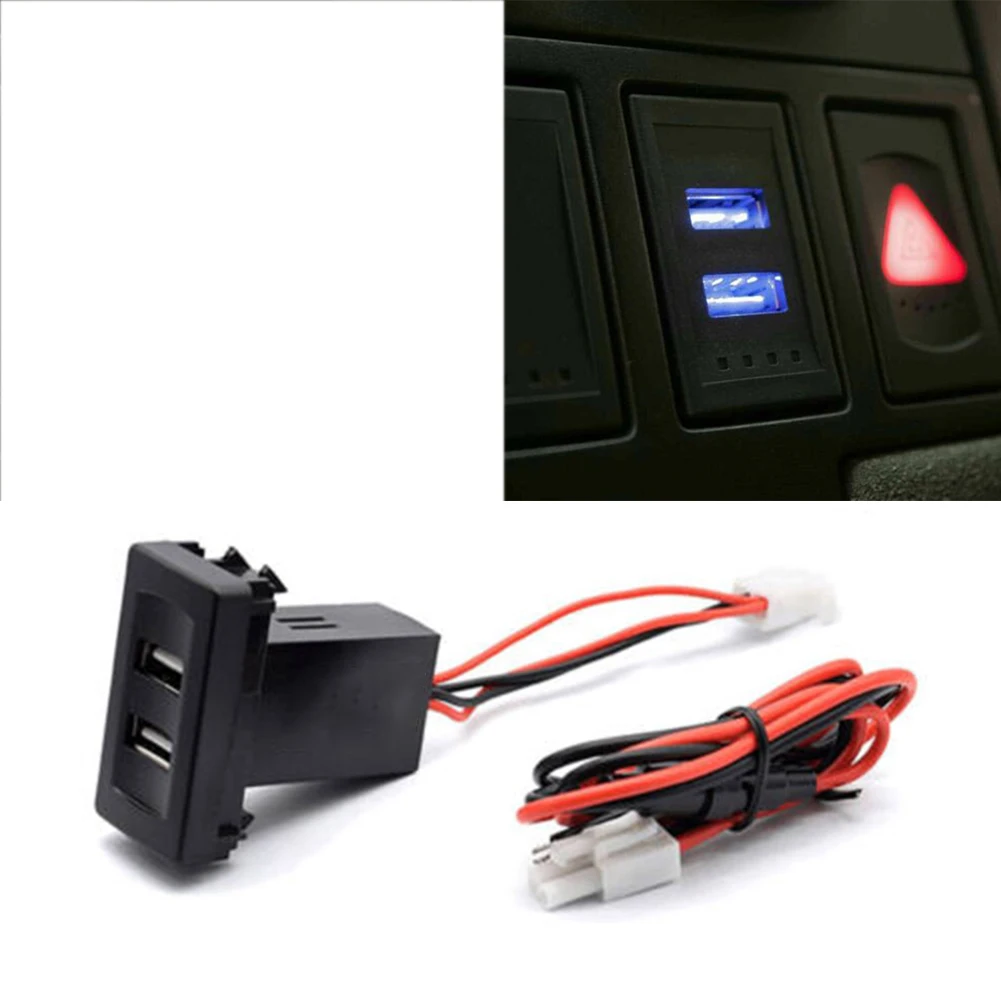 Dual USB Car Charger 2.1A Rocker Adapter Socket For VW Transport T4 Light Built-In Socket Switch Panel