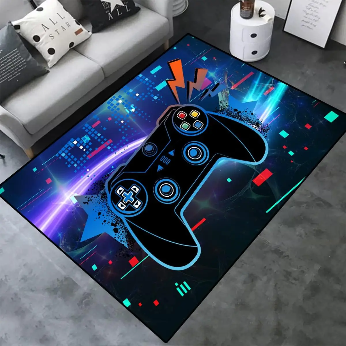 

Gamer Carpet Decor Large Game Area Rugs Game Printed Living Room Mat Bedroom Controller Player Boys Gifts Home Non-Slip