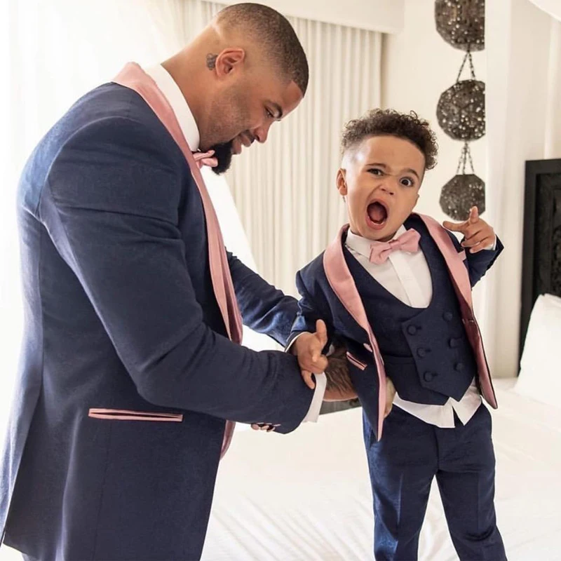 

Newest Men Suits 3 Pcs Costume Homme Shawl Lapel Slim Fit Prom Terno Masculino Blazer Jacket+Pant+Vest