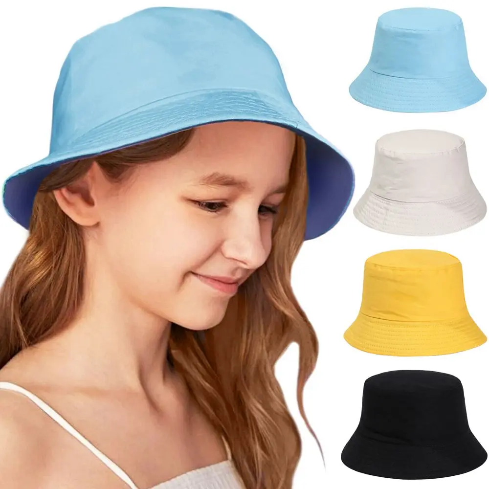 

1Pc Kids Bucket Hat Summer Anti-UV Children Beach Cap Portable Outdoor Sunscreen Sun Hat Boys Girls Panama Hat Fisherman Cap