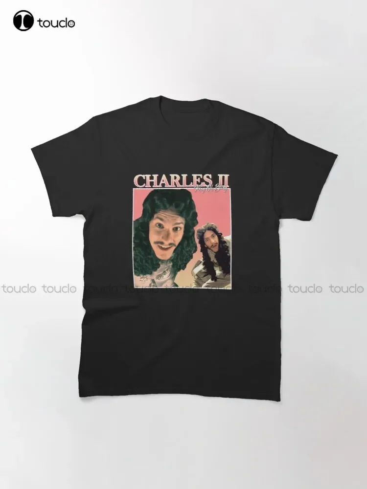 Charles II Vintage/Retro Design King Of Bling Классическая футболка Рубашки для девочек Сделайте