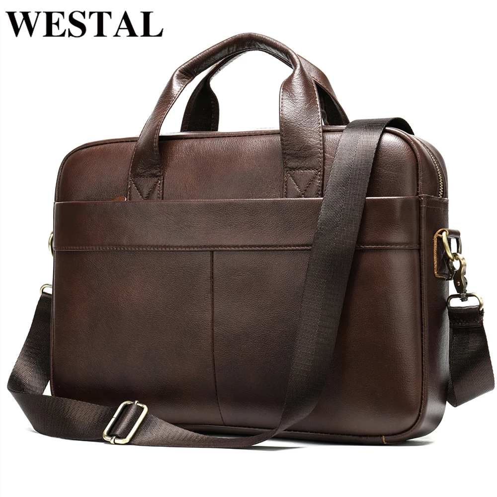 

WESTAL Bag Executive For Men Men's Briefcase Bag Men's Leather Laptop Bag For Men Porte Document Business Handbag