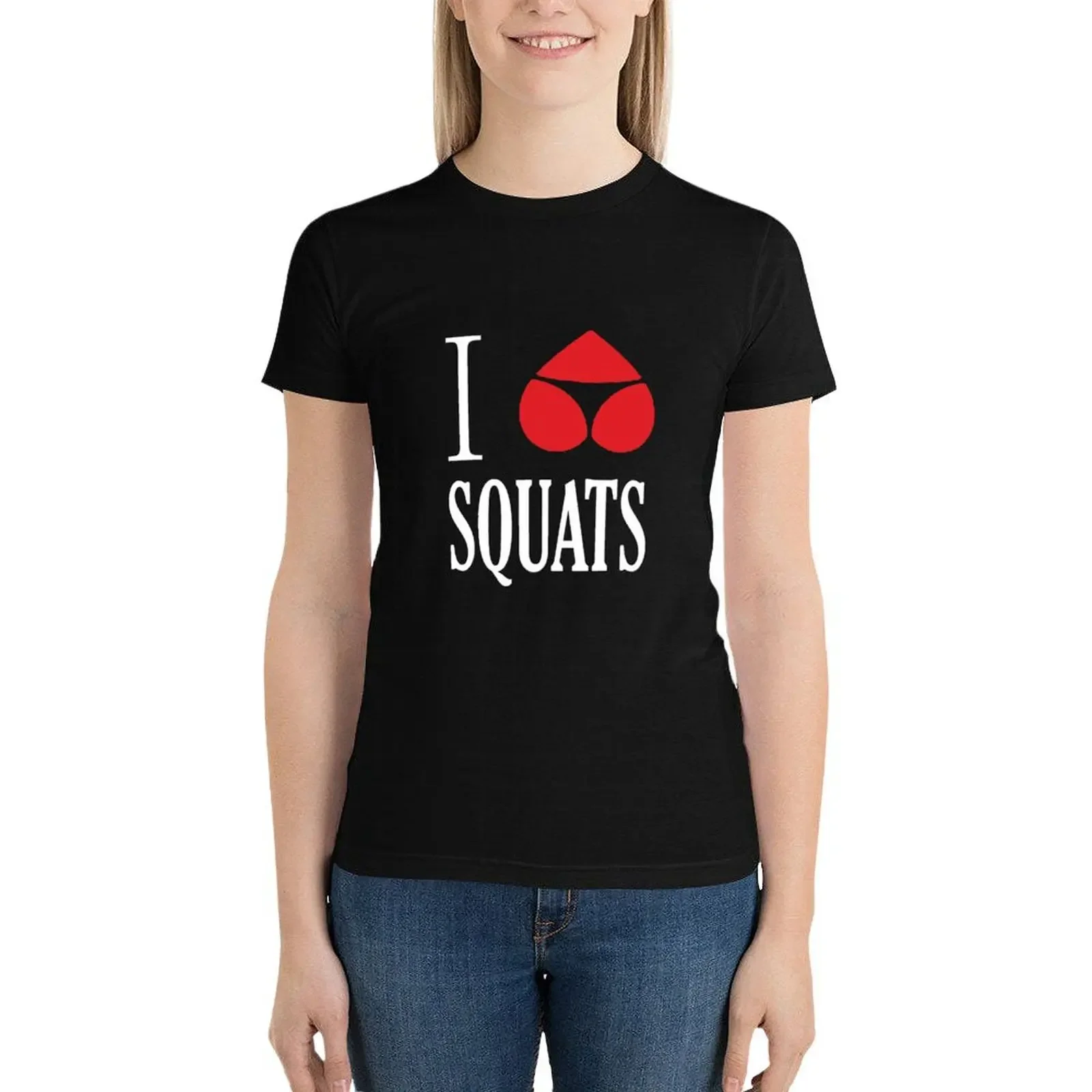Футболка I Heart Squats приклад стринги аниме одежда женская Рубашки Графические