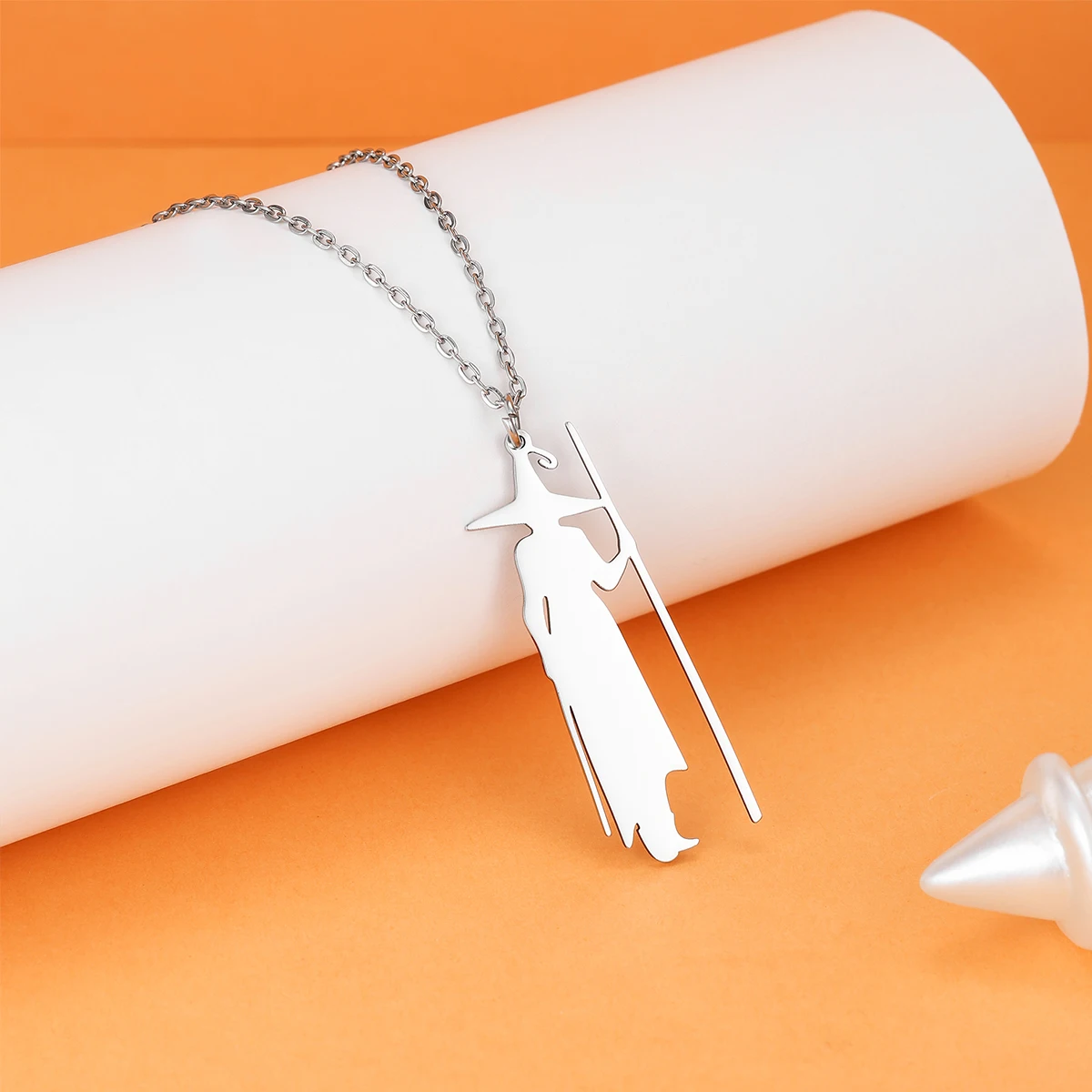 Женское водонепроницаемое ожерелье с ведьмой на Хэллоуин из нержавеющей стали